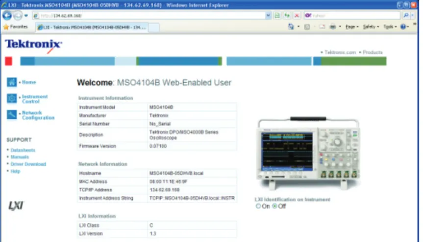 Figure 2. Web display in Internet Explorer.