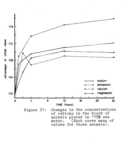 Figure 21: Changes in the concentrations of cations in the blood of 