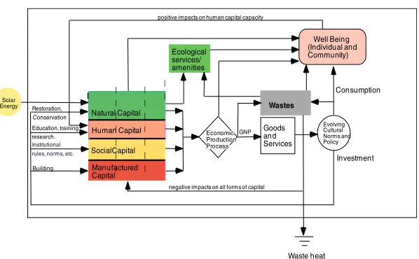 Fig. 1. A description of the expanded model of the ecological economic system.