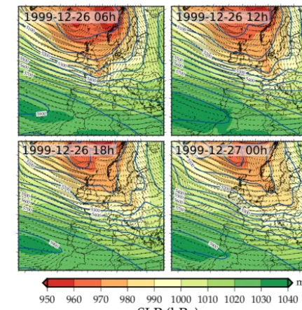 Table 1. List of 24 historical wind storms and the prevailing syn-optic ﬂow conditions