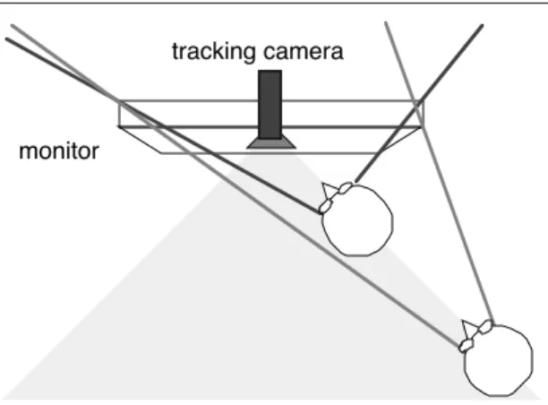 Figure  6.    Equal  locations  in  the  tracking  camera's picture  plane  should  sometimes  map  to  different camera  positions