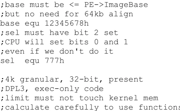 Table (LDT) register is zero in user-mode in a physical (as opposed to a virtual) Windows environment, it is generally not supported properly 