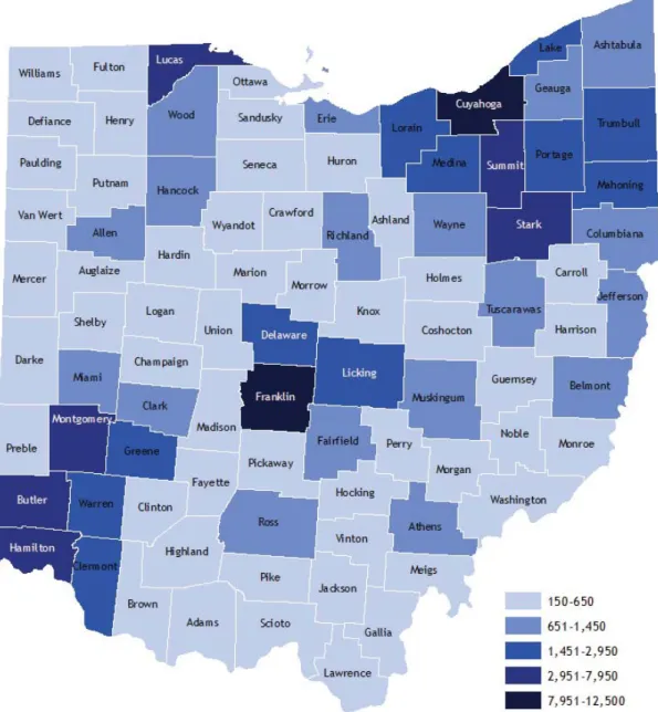 Figure 1. Estimated Number of Individuals with  Developmental Disabilities by County