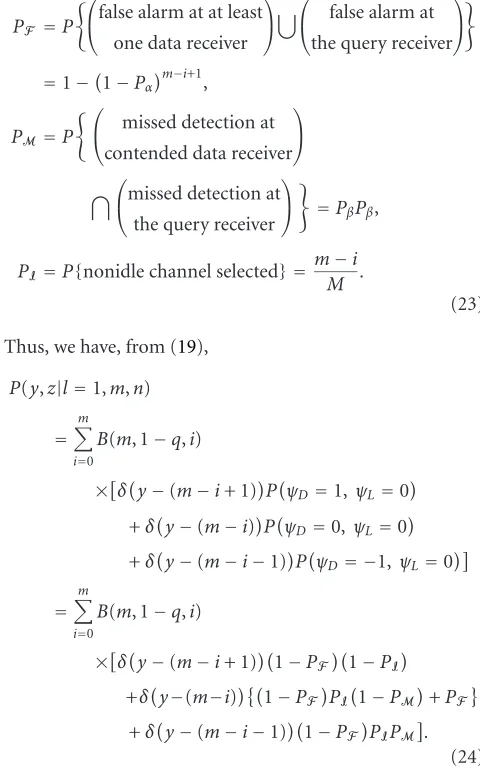 Figure 6: The event space for DCA with perfect feedback of misseddetections.