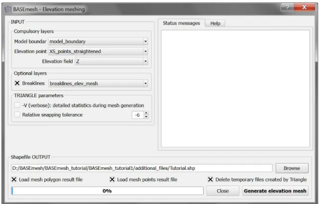 Figure 3.12 User interface for the creation of elevation meshes.