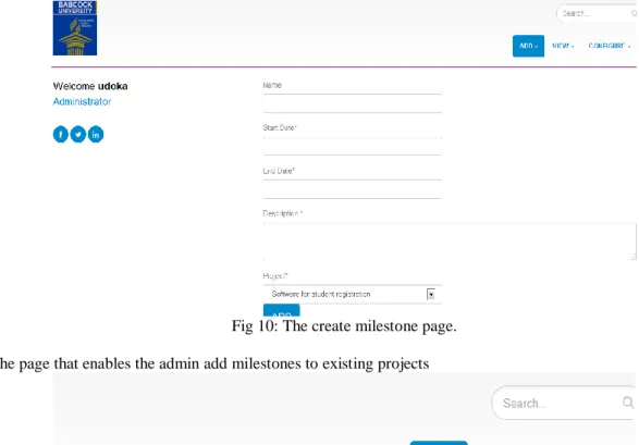 Fig 11: The view milestone page. 
