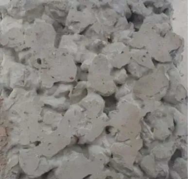 Fig 8: Example of a photo of a cube made with a porous concrete mix   