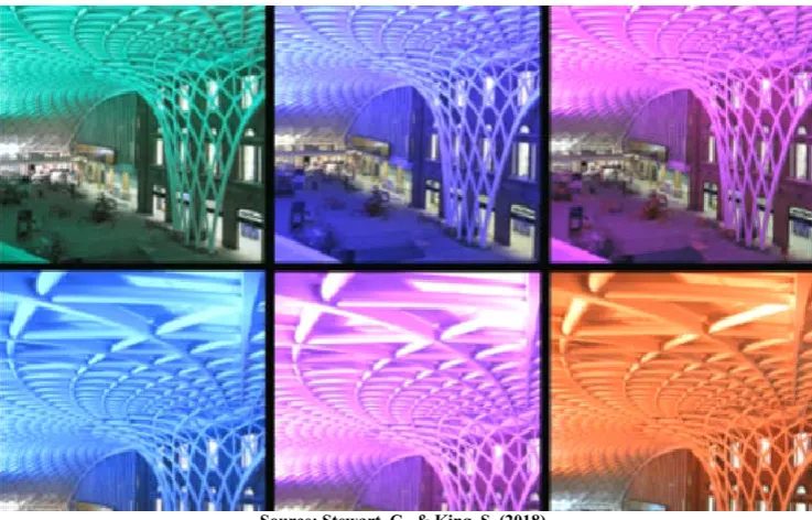 Figure 13. Interior lighting inside Jeddah Station's hall  
