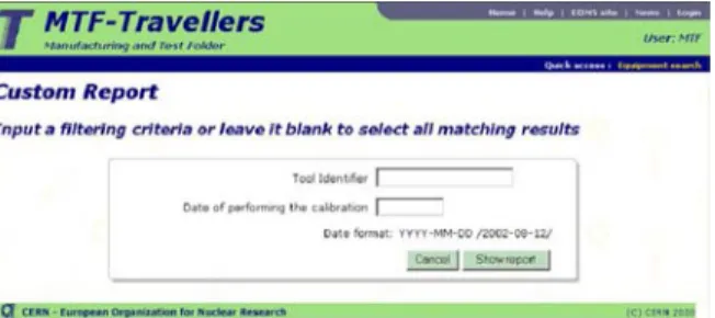 Fig. 5. An example of a web-page  for entering filtering criteria
