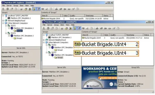 Figure 2 - OPC Server data 