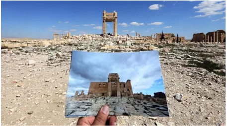 Figure 1-1: Palmyra before and after IS 