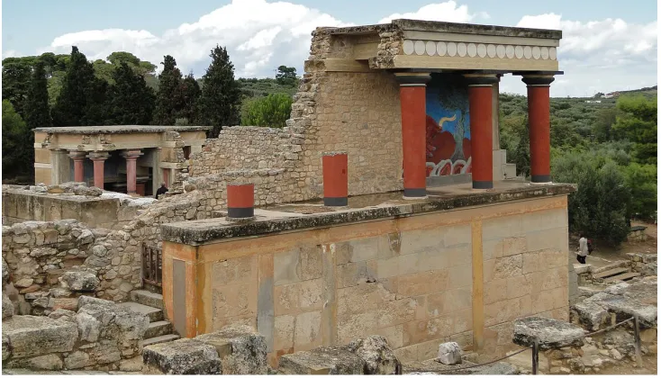 Figure 2-8: Evans' reconstruction of Palace of Knossos  (Image from Gagnon 2012) 
