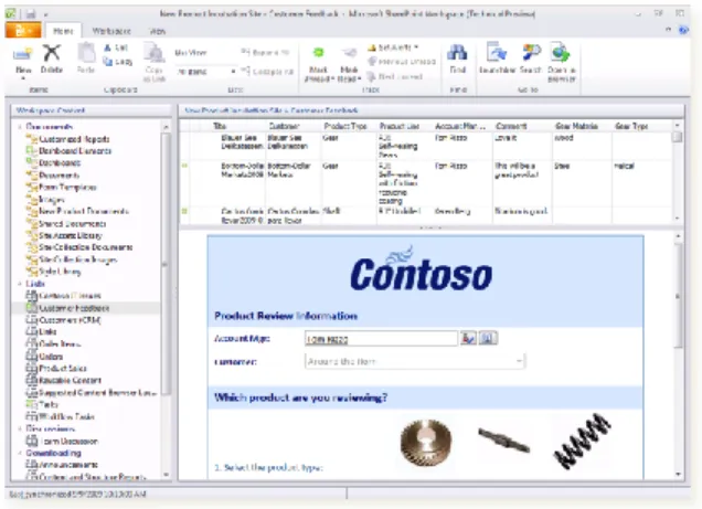 Figure 04: SharePoint Workspace 2010 and InfoPath Forms 