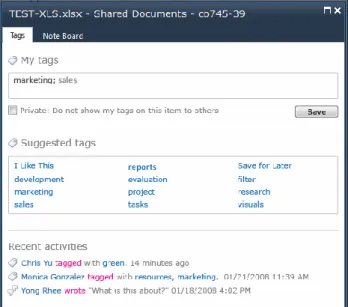 Figure 06b: Tagging and bookmarking 