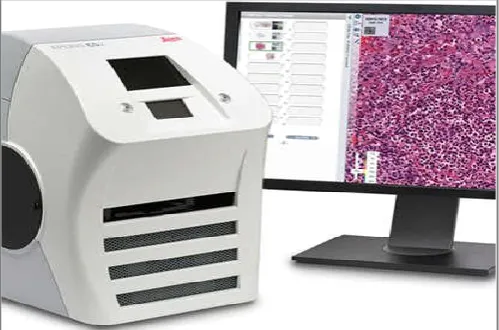 Fig 3. Apero CS2 scanners used to create high quality slides with the help of Aperio CS2 capture device from a computer 