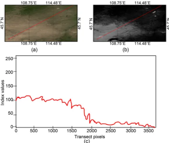 Figure 3. Performance of biophysical image composite (BIC) for the detection and visua-lization of changes in barren lands from 2001 to 2016 in Boulia, Queensland, Australia
