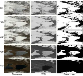 Figure 10. The monthly variation of the snow cover from 2001 to 2015. 