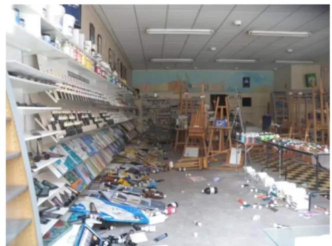 Figure 5-5: Significant nonstructural damage inside a  building that is structurally stable after an earthquake 