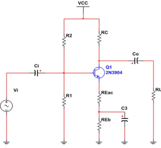 Figure 1:                                                                                                                      Schematic diagram of a swamped amplifier   
