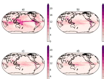 Figure 5. Spatial distributions of the RMSE for MSLP in hectopascal, between ACCESS simulations and ERAI