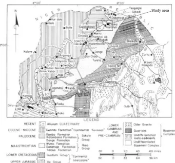 Table 1: Summary of geological sequence in the northwestern Nigeria sedimentary Basin (Kogbe, 1979)