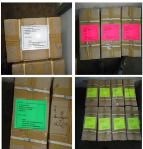 Fig. 10. different color codes. (each color code specifies a particular  Marking and Standardization of the Templates with company/product which helps in minimizing the problem of dispatching the different product to other company)