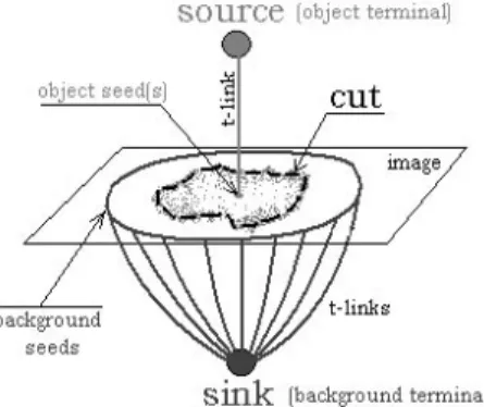 Fig. 1. Examples of graphs for segmentation of 2D and 3D images.