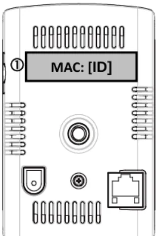 Figure 1-7: Location of MAC code for your camera   