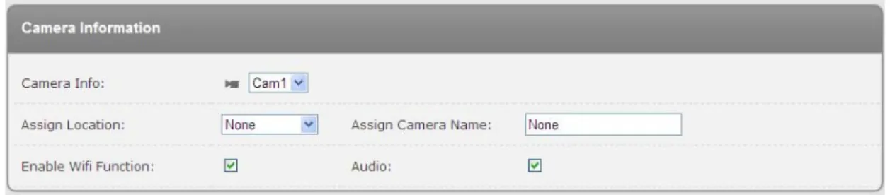 Figure 1-8: Advanced settings for the IP camera 