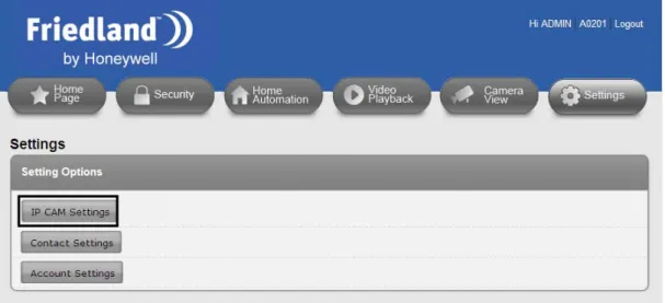 Figure 1-4: Click on the link to enter IP Cam settings   