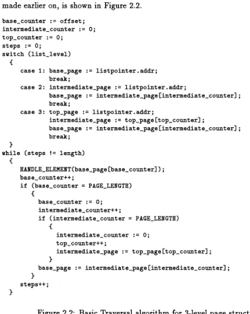 Figure 2.2: Basic Traversal algorithm for 3-level page structure