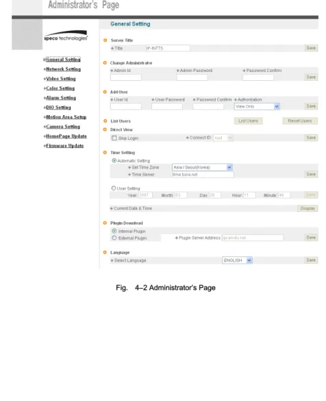 Fig.    4―2 Administrator’s Page 