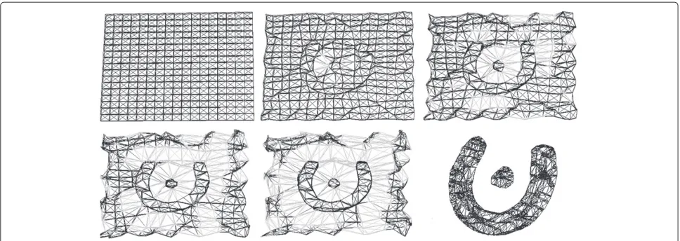 Figure 7 Consecutive steps of segmentation algorithm execution using an image with artiﬁcial shape as the input