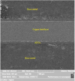 Figure 8. SEM of joint bonded at 475˚C and 4 MPa. 