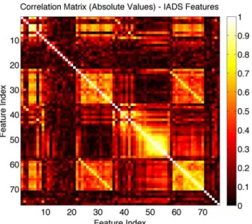 Fig. 4 Correlation matrix - strongest (r ≥ ±0.8 and p < 0.05) IADS features