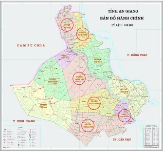 Fig. 1. Map of An Giang Province Shows Location of Field Survey (Source: People Committee of An Giang, 2018) [11] 