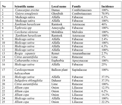 Table 2.   Incidence of Cuscuta spp in Khartoum and Gezira states. 