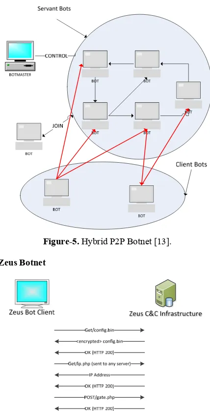 Figure-5. Hybrid P2P Botnet [13]. 