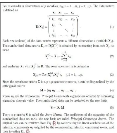 Figure 4: Mathematical representation of Principal Component Analysis  