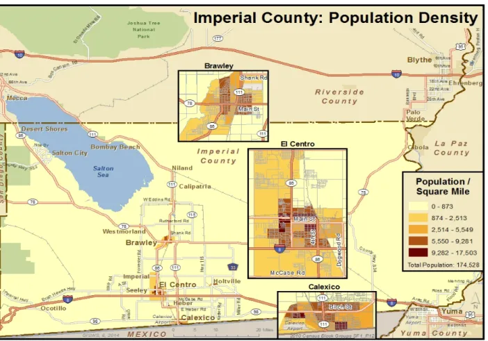 Figure 1 - Imperial County: Population Density Map 