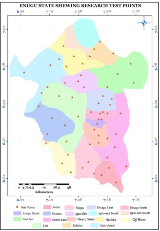 Figure 2. Location of the test points. 