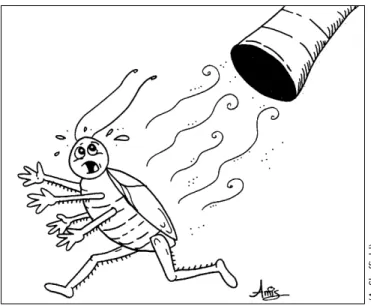 Fig 6-3. Vacuuming cockroaches and egg cases is  a simple non-toxic control method.