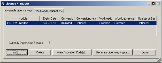 Figure 2-2    Available License Keys