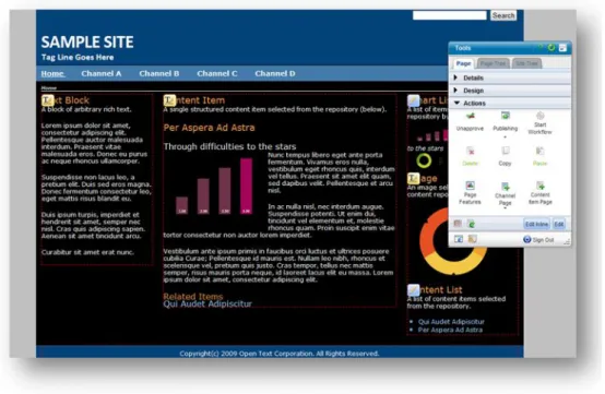 Figure 8: Preview  environment, in-context  editing tools  