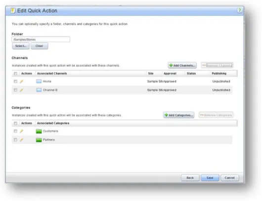 Figure 22: Defining defaults  for a quick action  