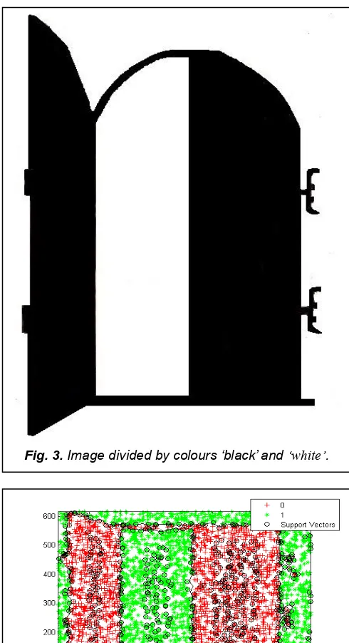 Fig. 3. Image divided by colours ‘black’ and ‘white’. 