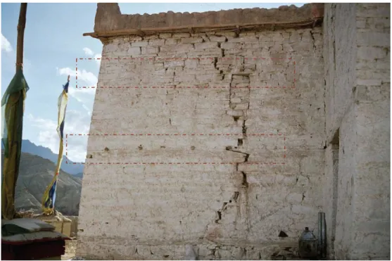 Figure 8 Wooden beams located at intervals, temple at Basgo  Source: Kuang Han Li 