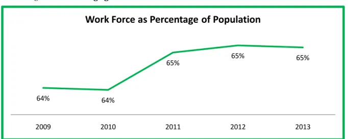 Figure 5:  Percentage growth of Work Force 