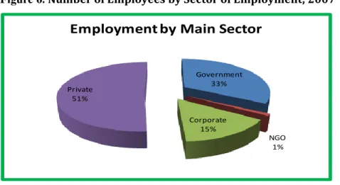 Figure 6: Number of Employees by Sector of Employment, 2007 