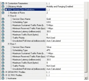 Figure 9. WiMAX configuration attributes. 